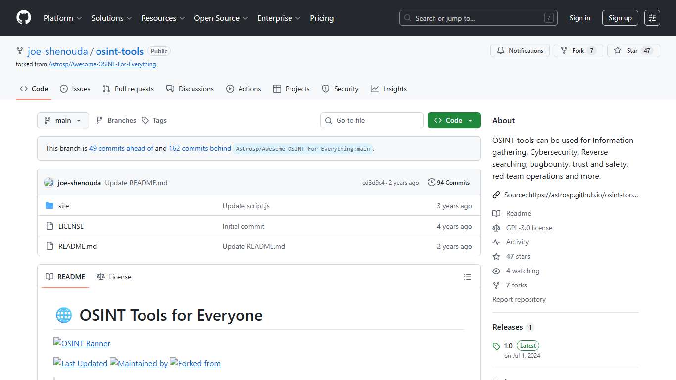 GitHub - joe-shenouda/osint-tools: OSINT tools can be used for Information gathering, Cybersecurity, Reverse searching, bugbounty, trust and safety, red team operations and more.
